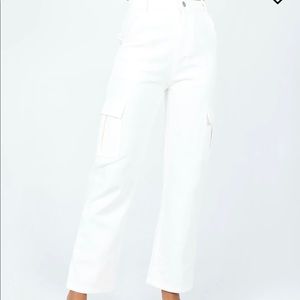 Princess Polly Jeremiah Cargo White Jeans
